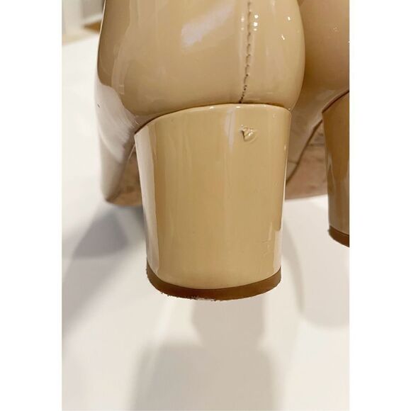 Kate Spade Beige Block Heel Pumps with Silver Bow - Picture 10 of 10